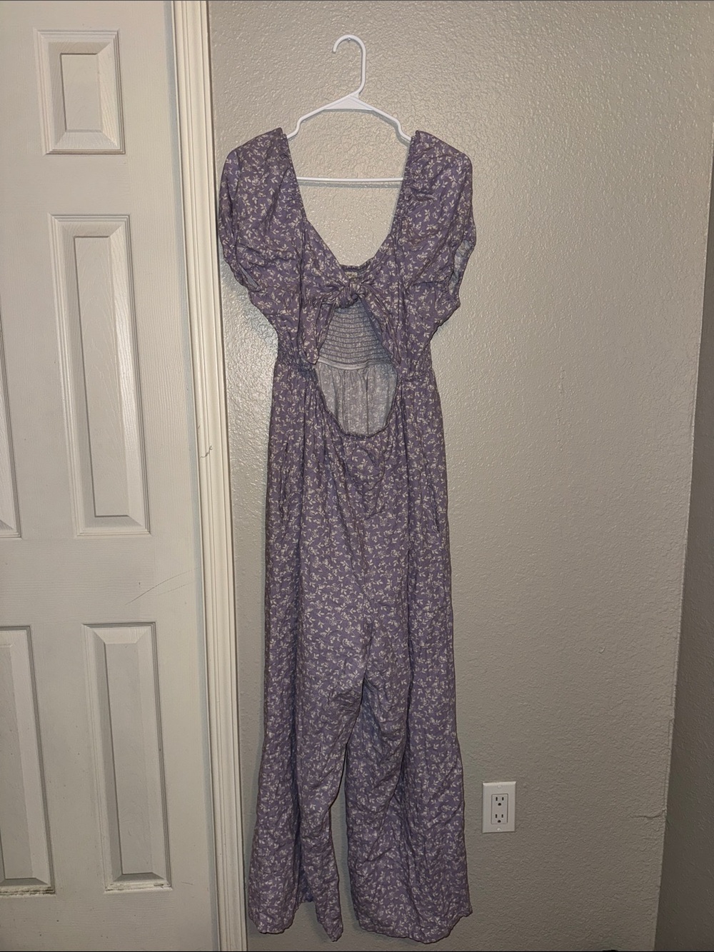 Rewind Lavender Floral Tie-Front Jumpsuit